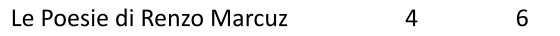Le Poesie di Renzo Marcuz 4 6